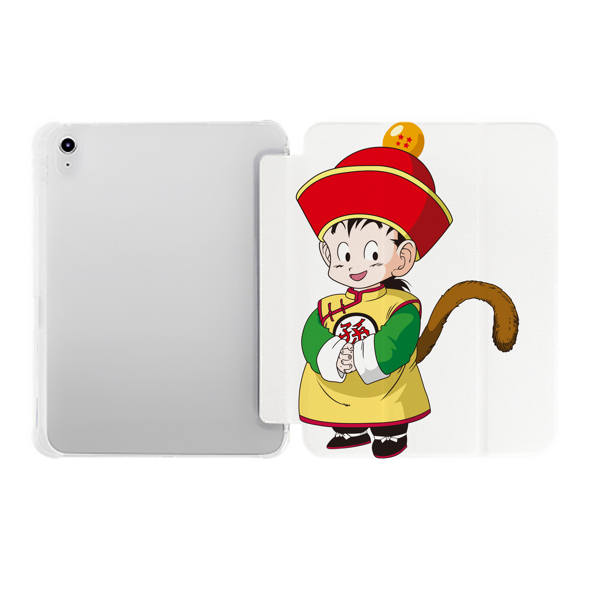 （画像用） ドラゴンボール 孫悟空（そん ごくう）Son Goku カカロット DRAGON BALL Kakarotto IPad ケース ペン収納付き 三つ折りスタンド PUレザー×シリコン 対応機種9.5/10.5/10.9インチ